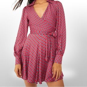 Free People It Takes Two Long Sleeve Mini Dress In Pop Combo